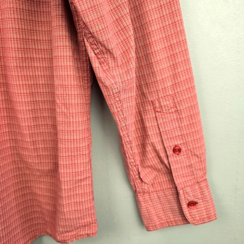 THE NORTH FACE Casual Button Down Long Sleeve Red Shirt Men Size L Preppy Office
